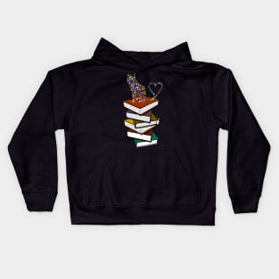 I Love Cats And Books Kids Hoodie